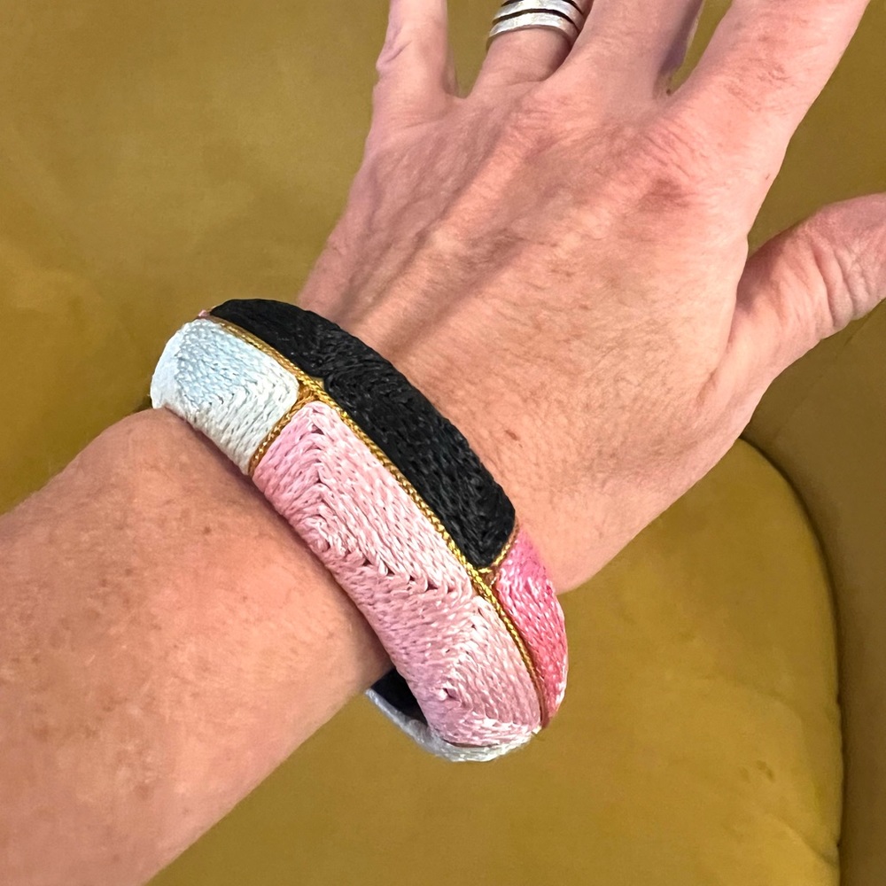 Colorblock Woven Bangle Bracelet